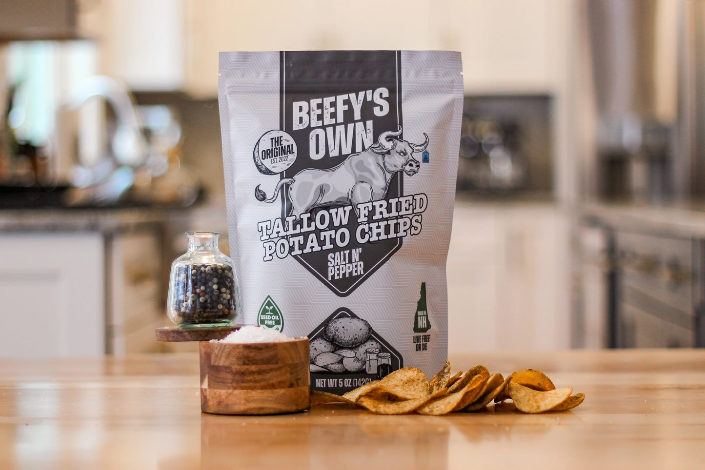 Hand Crafted Salt N' Pepper Tallow Potato Chips