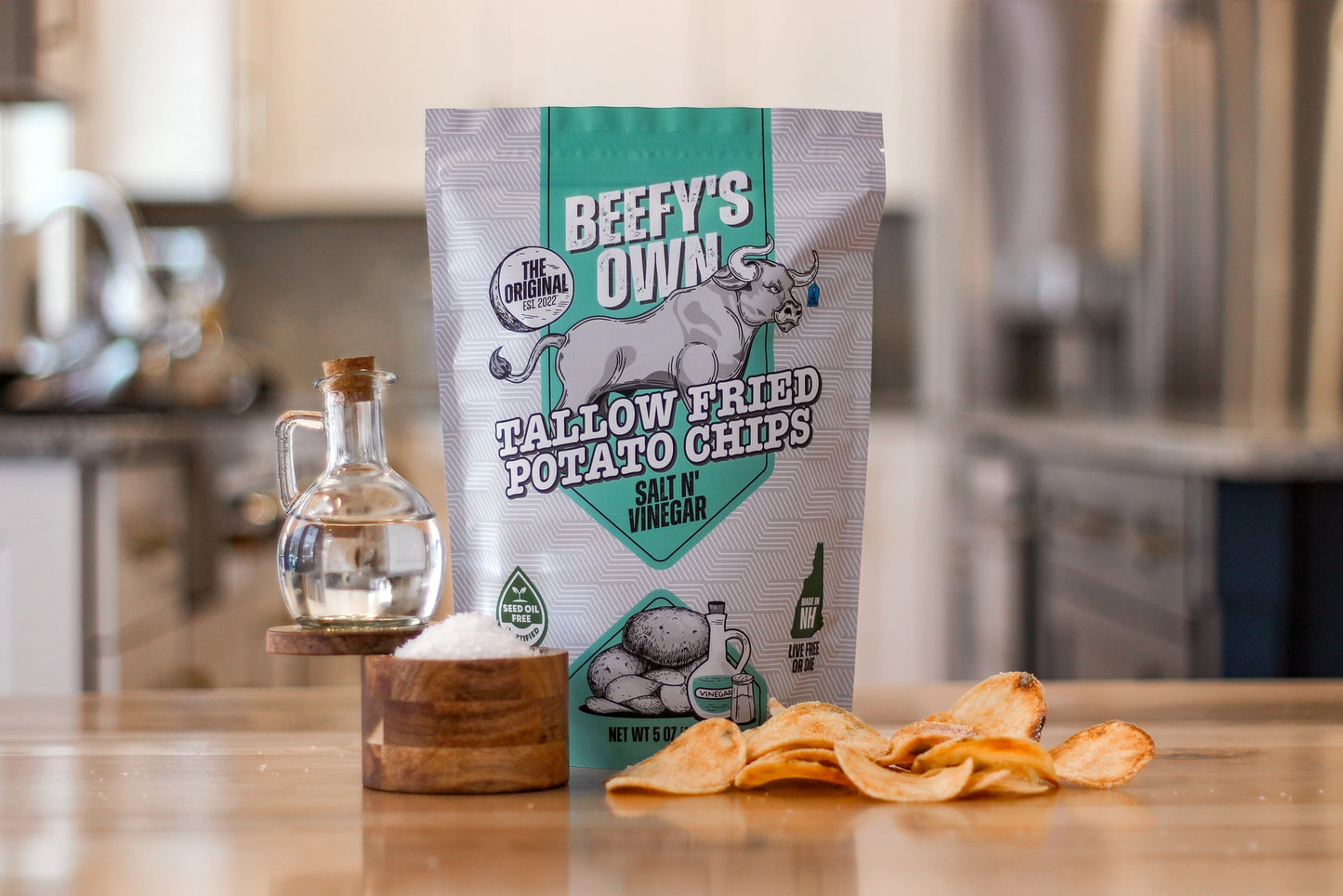 Hand Crafted Salt, Vinegar & Tallow Potato Chips