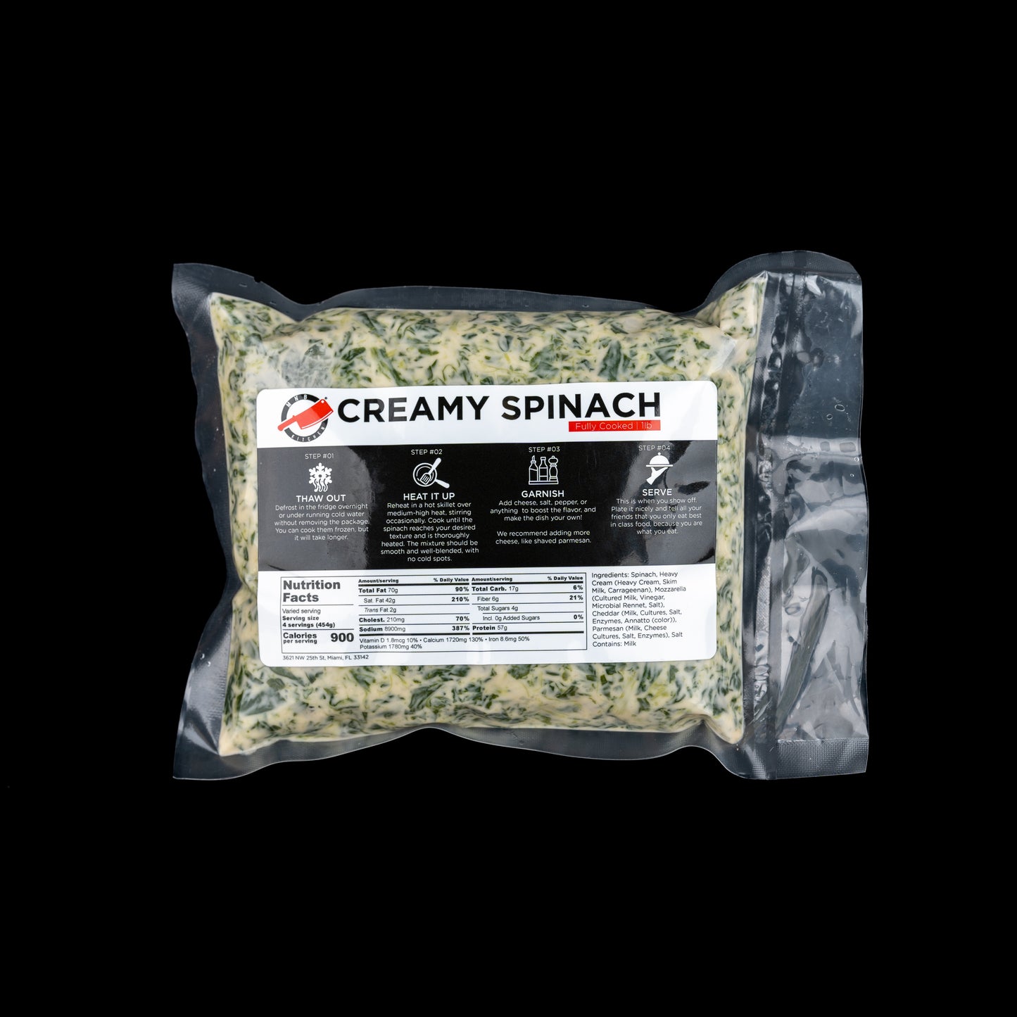 Pre Cooked Creamy Spinach | 1lb