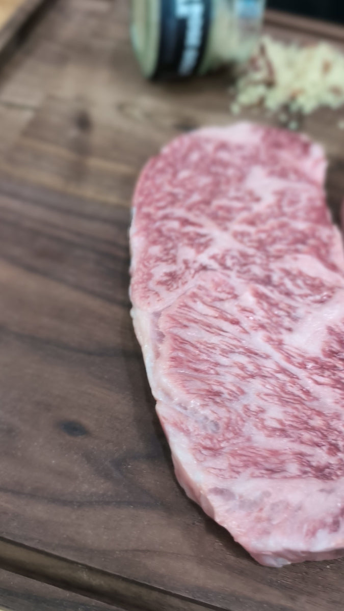 Striploin A5 Miyazakigyu Japanese Wagyu with Salted Rose Gold Sprinkle