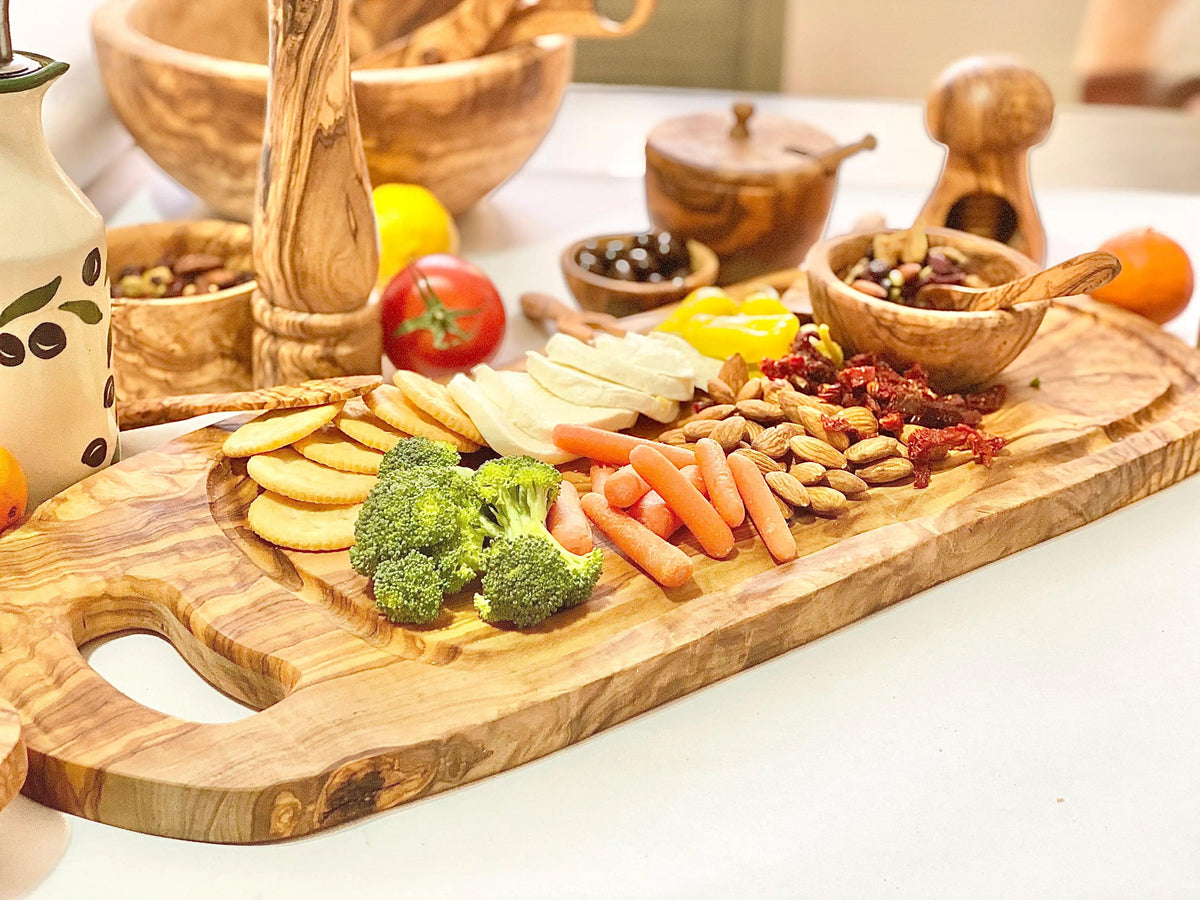 Verve Culture Italian Olivewood Charcuterie Board - Rope Handle