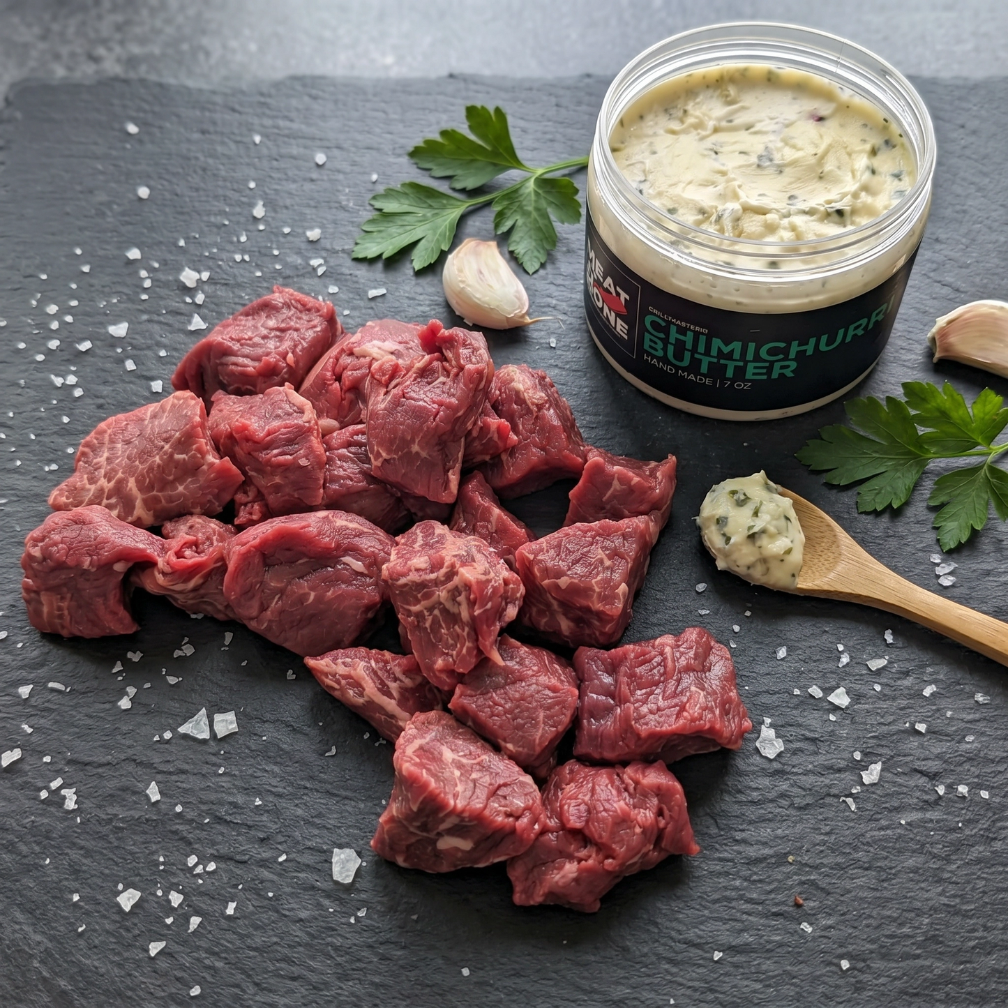 Filet Mignon Kebabs Bundle — Butcher’s Choice Value Pack 4 Packs of Premium Beef Tenderloin Tips + Chimichurri Butter Restaurant-Quality | Perfect for Steak Bites, Skewers & Meal Prep