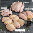 Heritage Chicken Family Box — Premium All-Natural Poultry Bundle Whole Chicken, Wings, Boneless Breasts, Boneless Thighs & Poultry Rub Chef-Quality Chicken Box | Family Grilling & Meal Prep