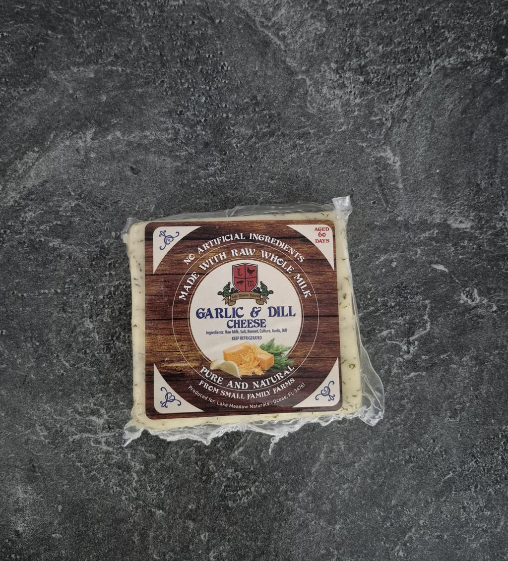 All-Natural Raw Milk Garlic & Dill Cheese (Aged 60 Days)