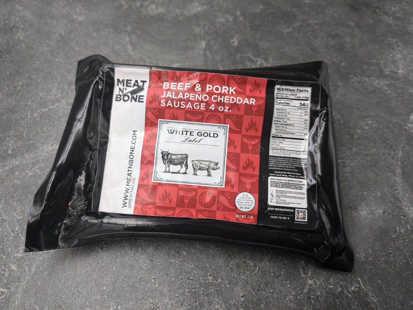 Beef, Pork & Jalapeño Cheddar Sausage - Meat N' Bone