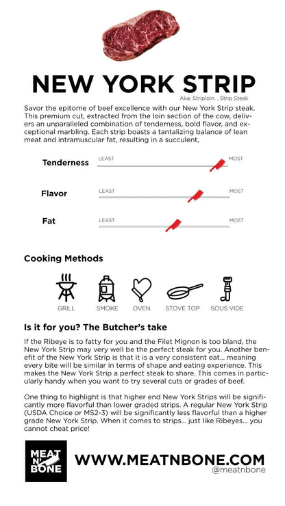 New York Strip Steak | USDA Prime - Meat N' Bone